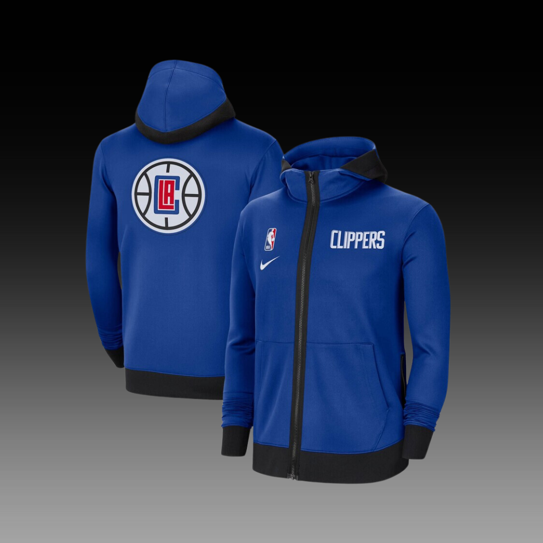 Nike Los Angeles Clippers Showtime Performance Full Zip Hoodie Jacket Blue