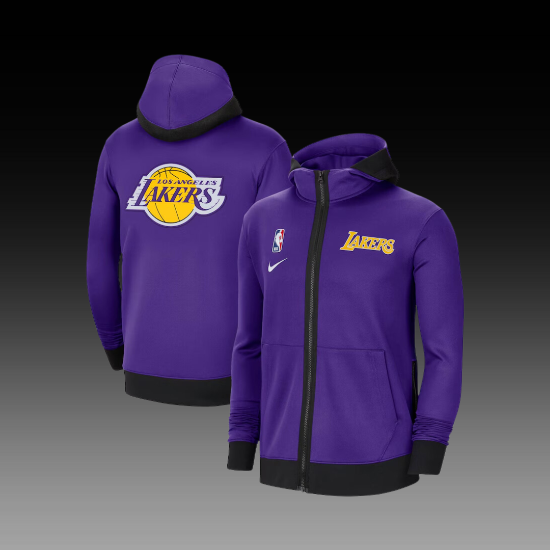 Nike Los Angeles Lakers Showtime Performance Full Zip Hoodie Jacket Purple