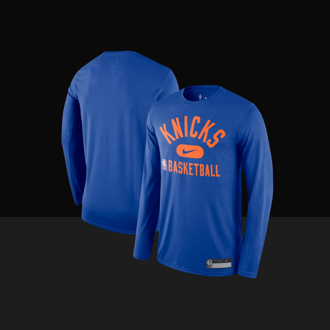 メンテナンス Knicks Men's New York Knicks Nike Black Authentic Long Sleeve Practice T
