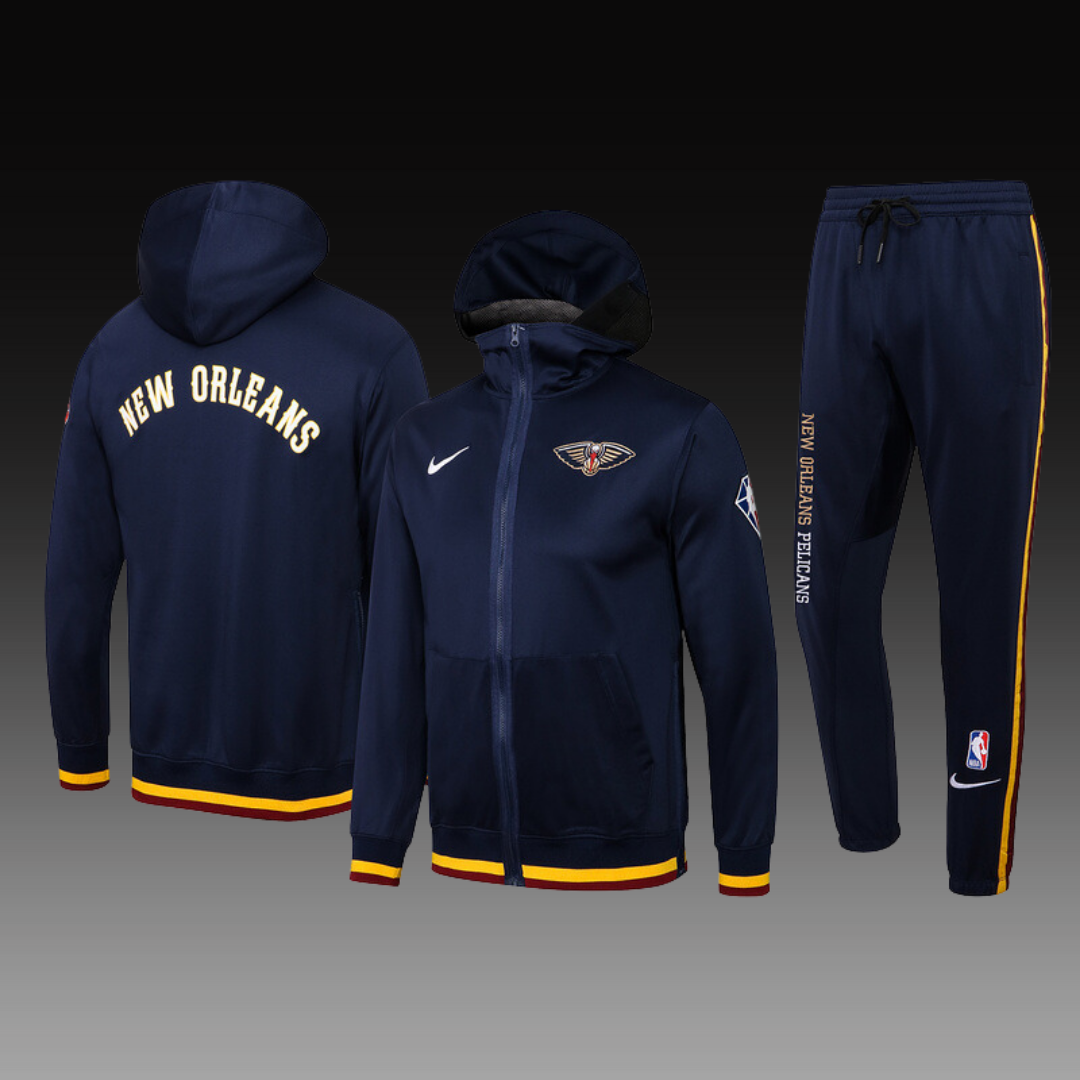 Nike New Orleans Pelicans 75th Anniversary Performance Showtime Jacket & Pants Set - Navy