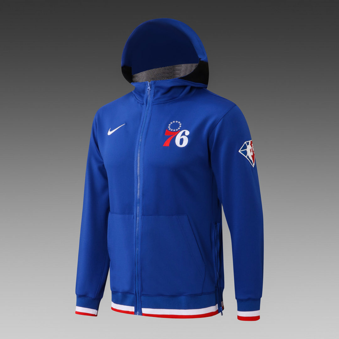 Nike Philadelphia 76ers 75th Anniversary Performance Showtime Jacket & Pants Set - Blue