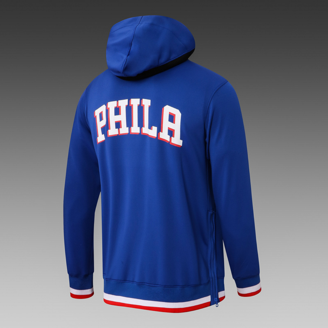 Nike Philadelphia 76ers 75th Anniversary Performance Showtime Jacket & Pants Set - Blue