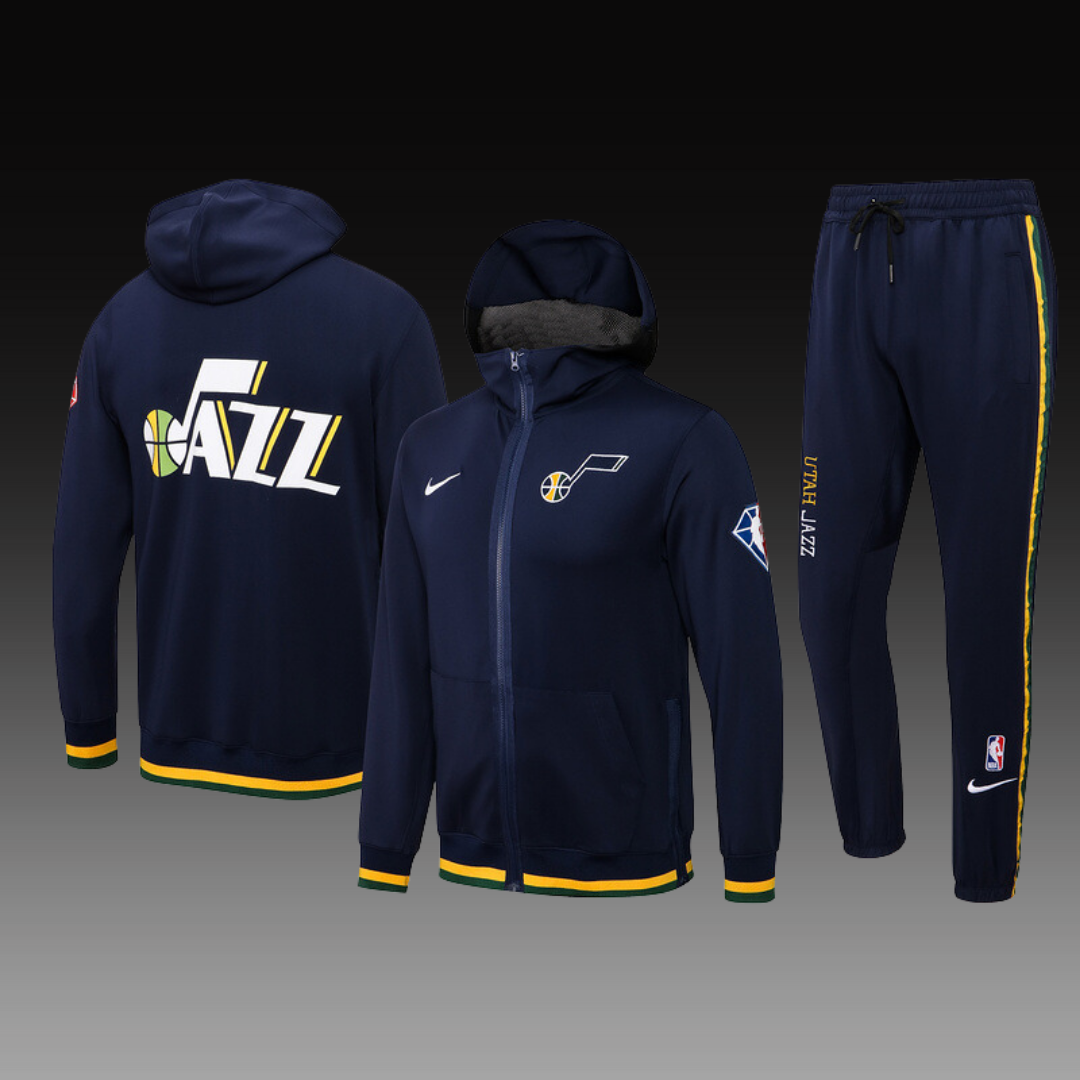 Nike Utah Jazz 75th Anniversary Performance Showtime Jacket & Pants Set - Navy