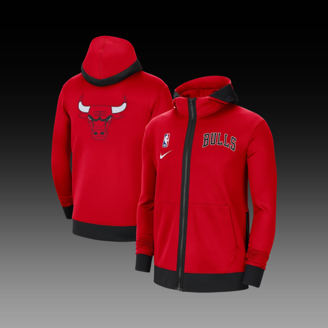 Nike Chicago Bulls Showtime Performance Full-Zip Hoodie Jacket - Red