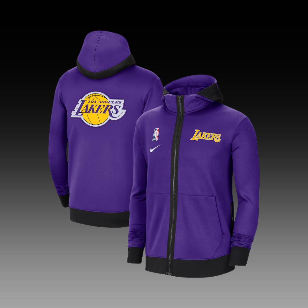 Nike Los Angeles Lakers Showtime Performance Full-Zip Hoodie Jacket - Purple