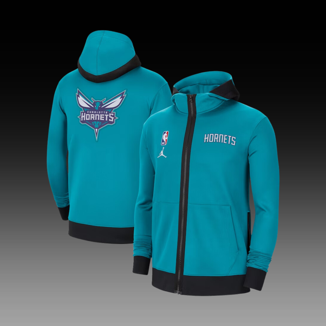 Jordan Charlotte Hornets Showtime Performance Full-Zip Hoodie Jacket - Teal