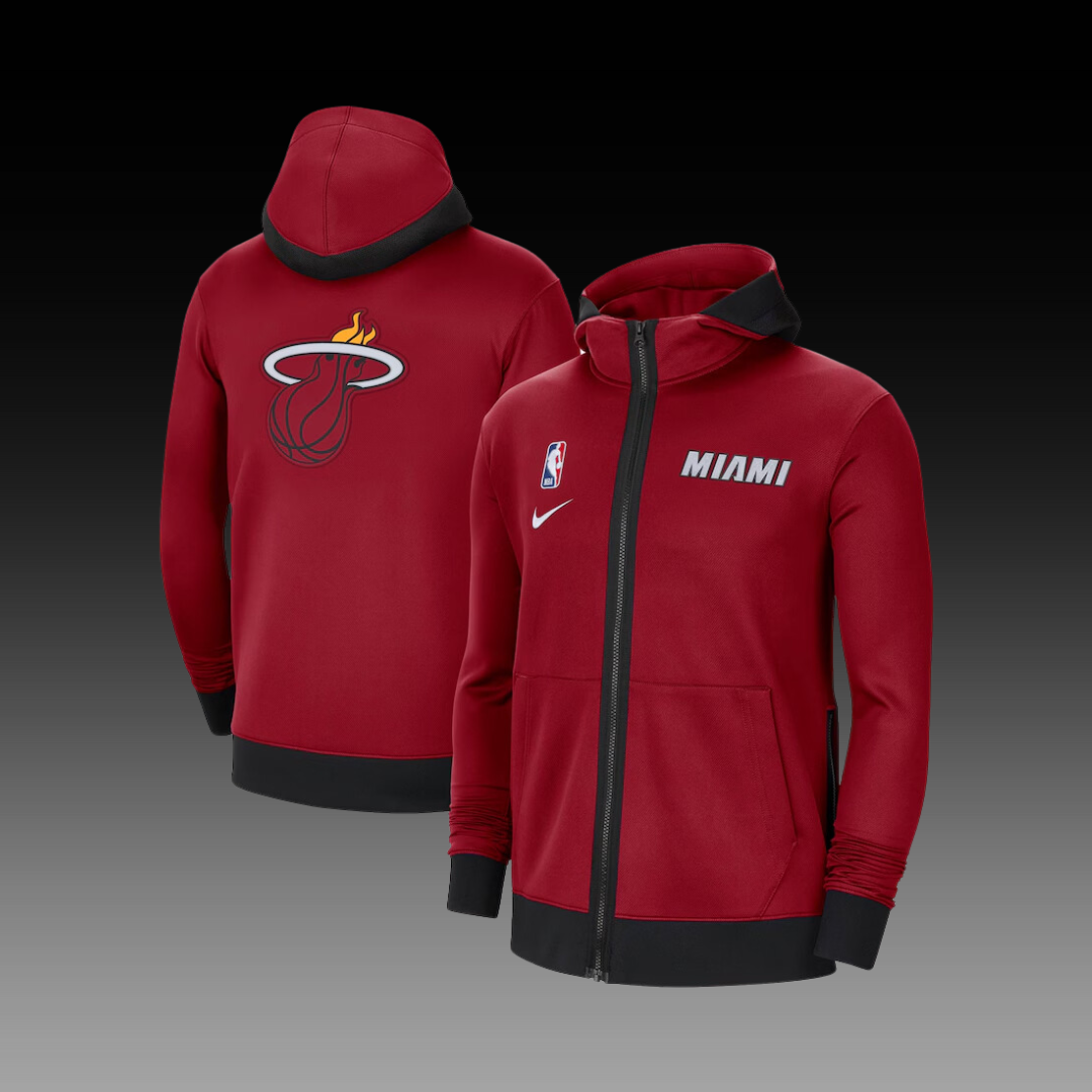 Nike Miami Heat Showtime Performance Full-Zip Hoodie Jacket - Red