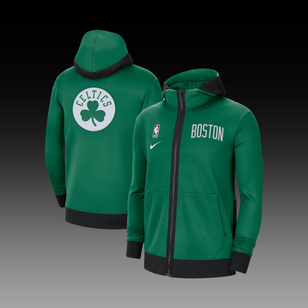 Nike Boston Celtics Authentic Showtime Performance Full-Zip Hoodie Jacket - Green