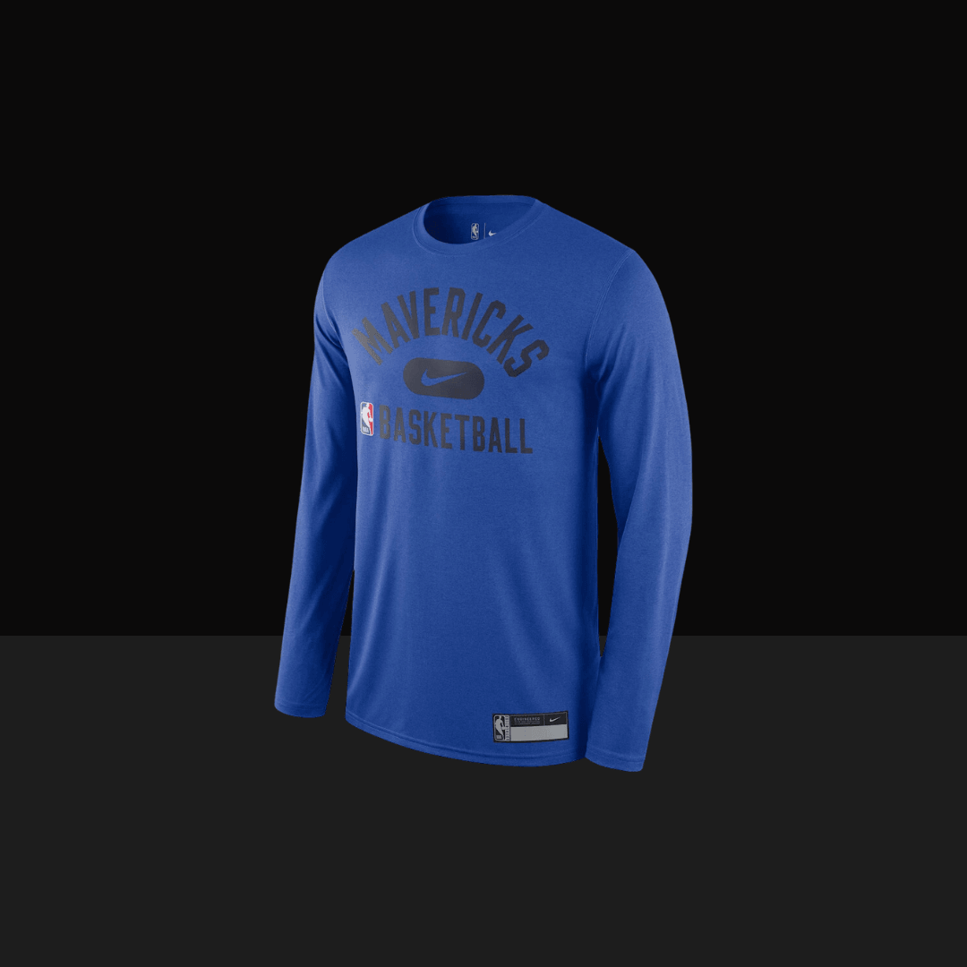 Dallas Mavericks Nike 2021/22 On-Court Practice Legend Performance Long Sleeve T-Shirt - Basketb