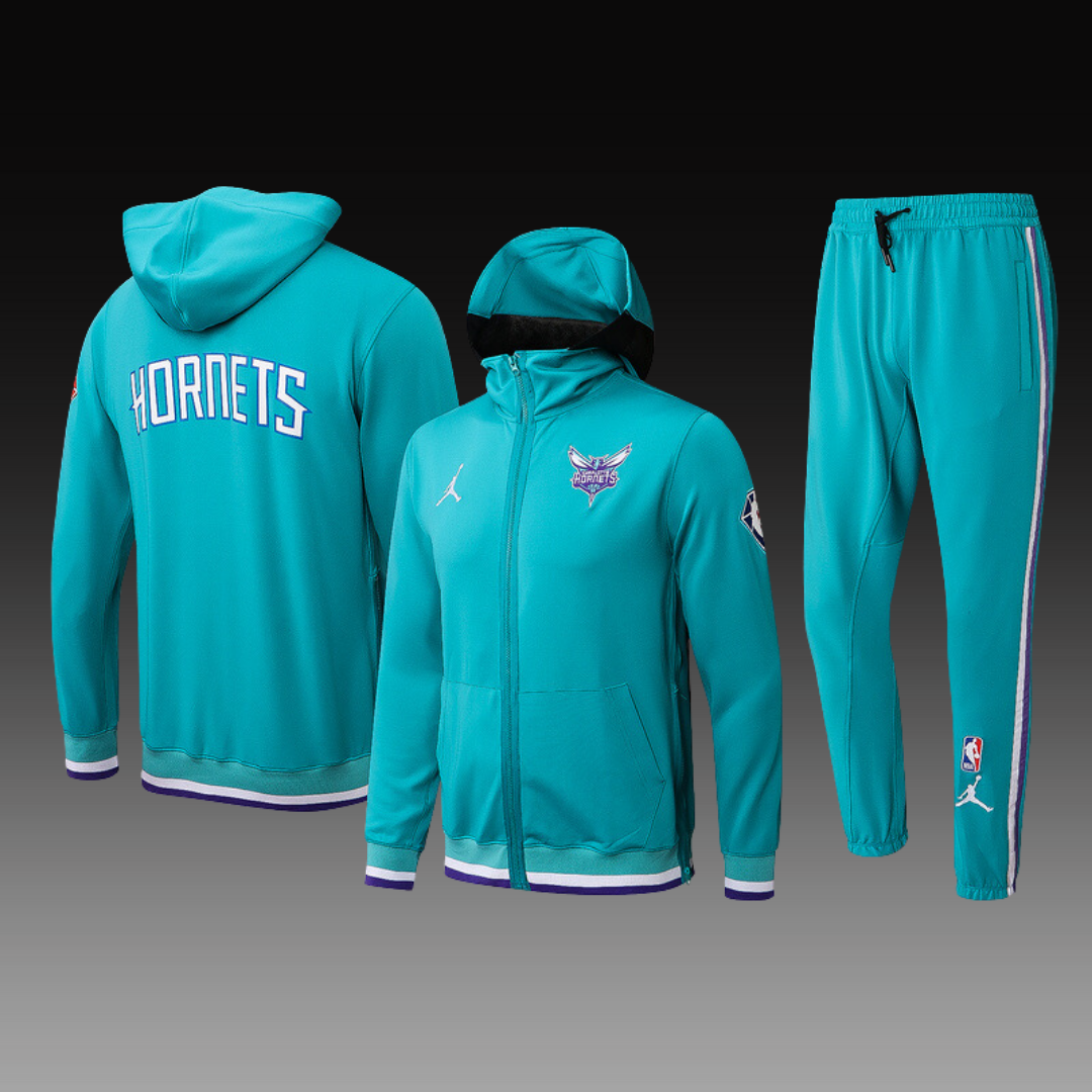 Jordan Charlotte Hornets 75th Anniversary Performance Showtime Jacket & Pants Set - Black