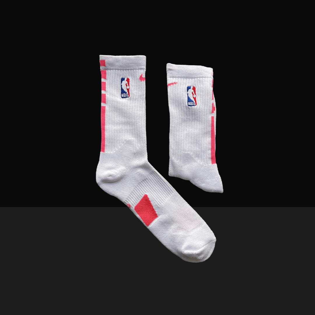 Nike NBA Elite Crew Socks - White/Pink