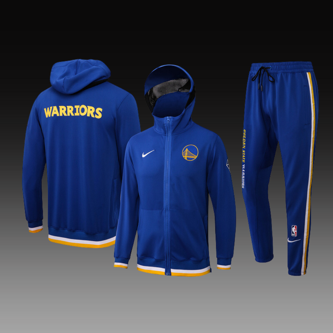 Nike Golden State Warriors 75th Anniversary Performance Showtime Jacket & Pants Set - Blue