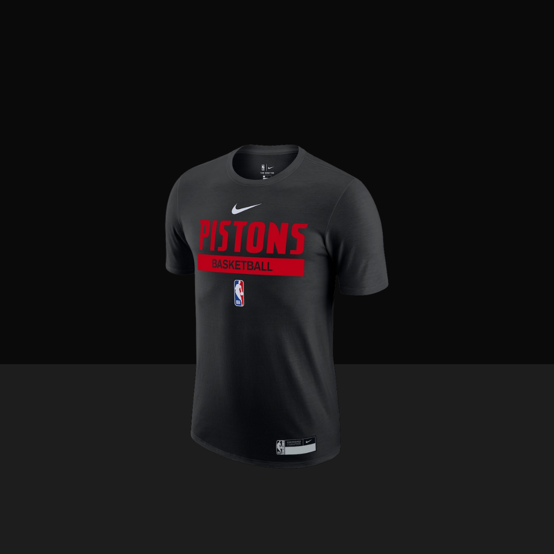 2022/23 Detroit Pistons Nike Practice Performance Performance Kurzarm T-Shirt