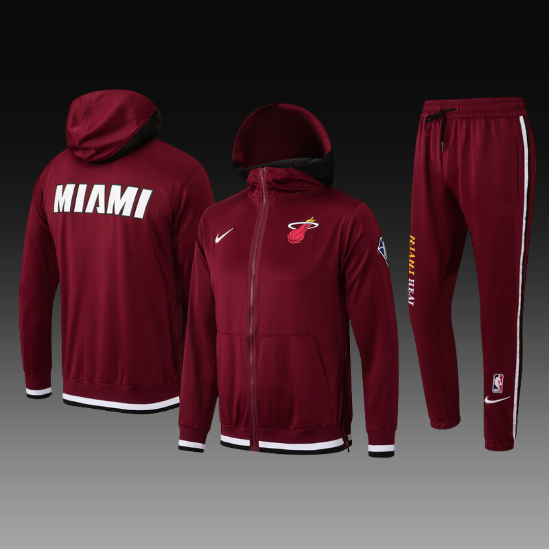 Nike Miami Heat 75th Anniversary Performance Showtime Jacket & Pants Set - Dark Red