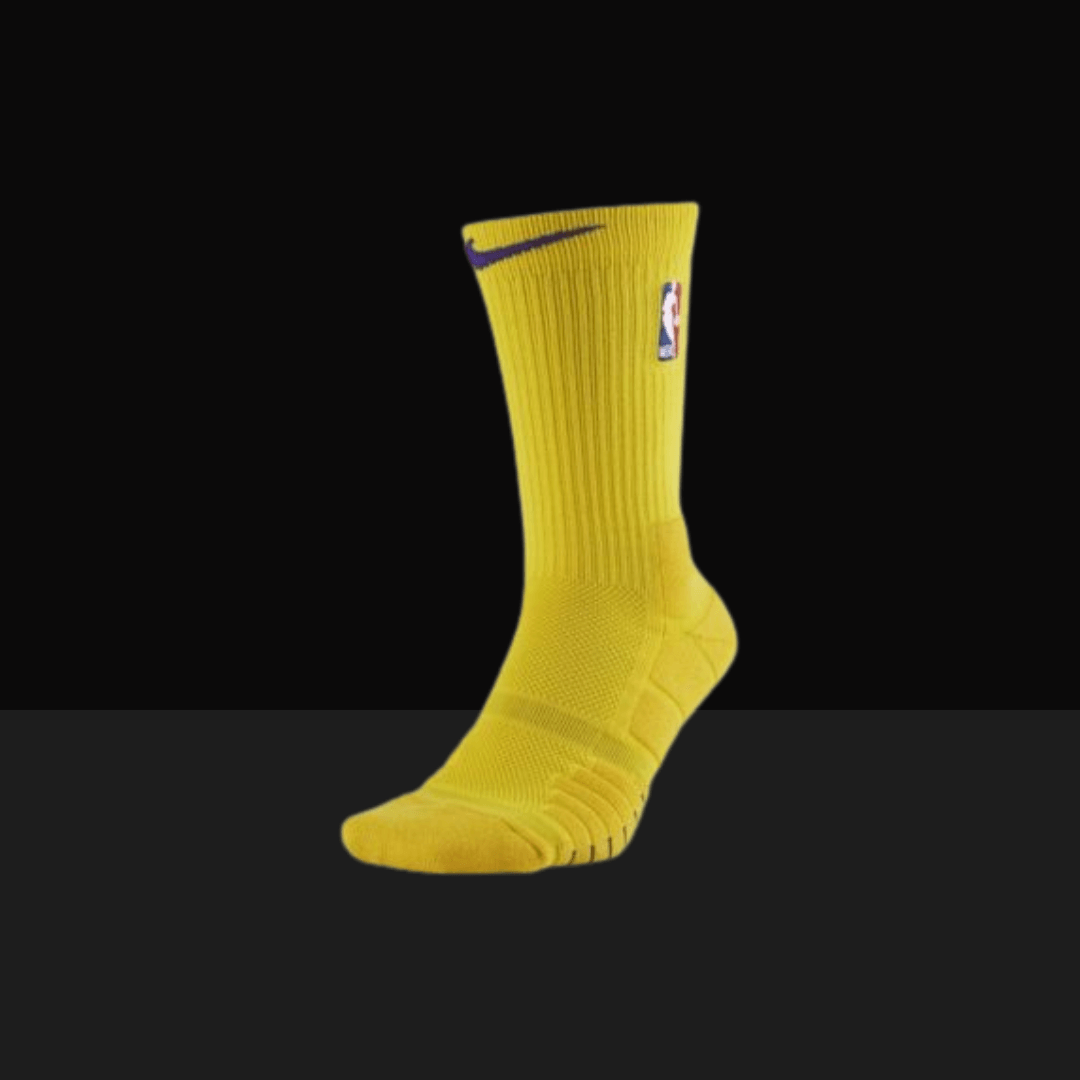 Nike NBA Elite Quick Crew Socks - Yellow/Purple - Basketb