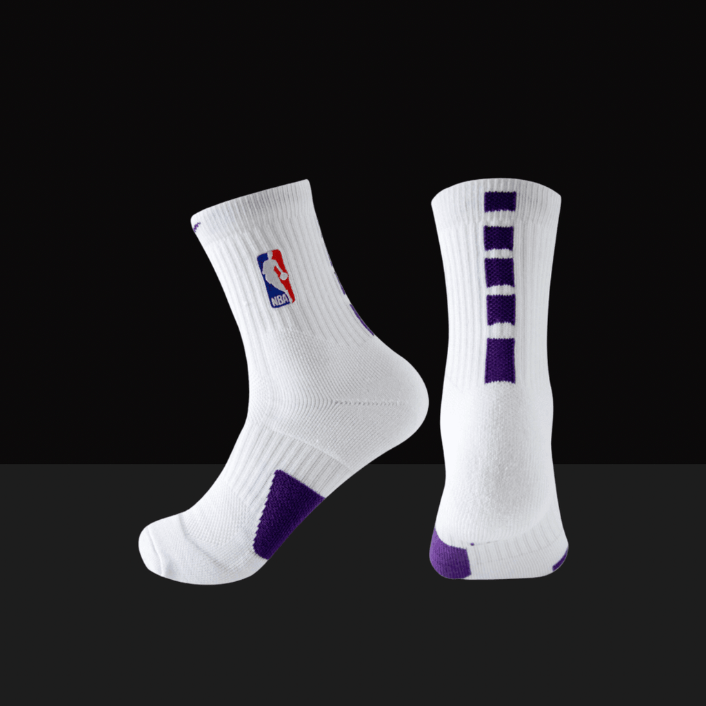 Nike NBA Elite Mid Length Socks White Purple