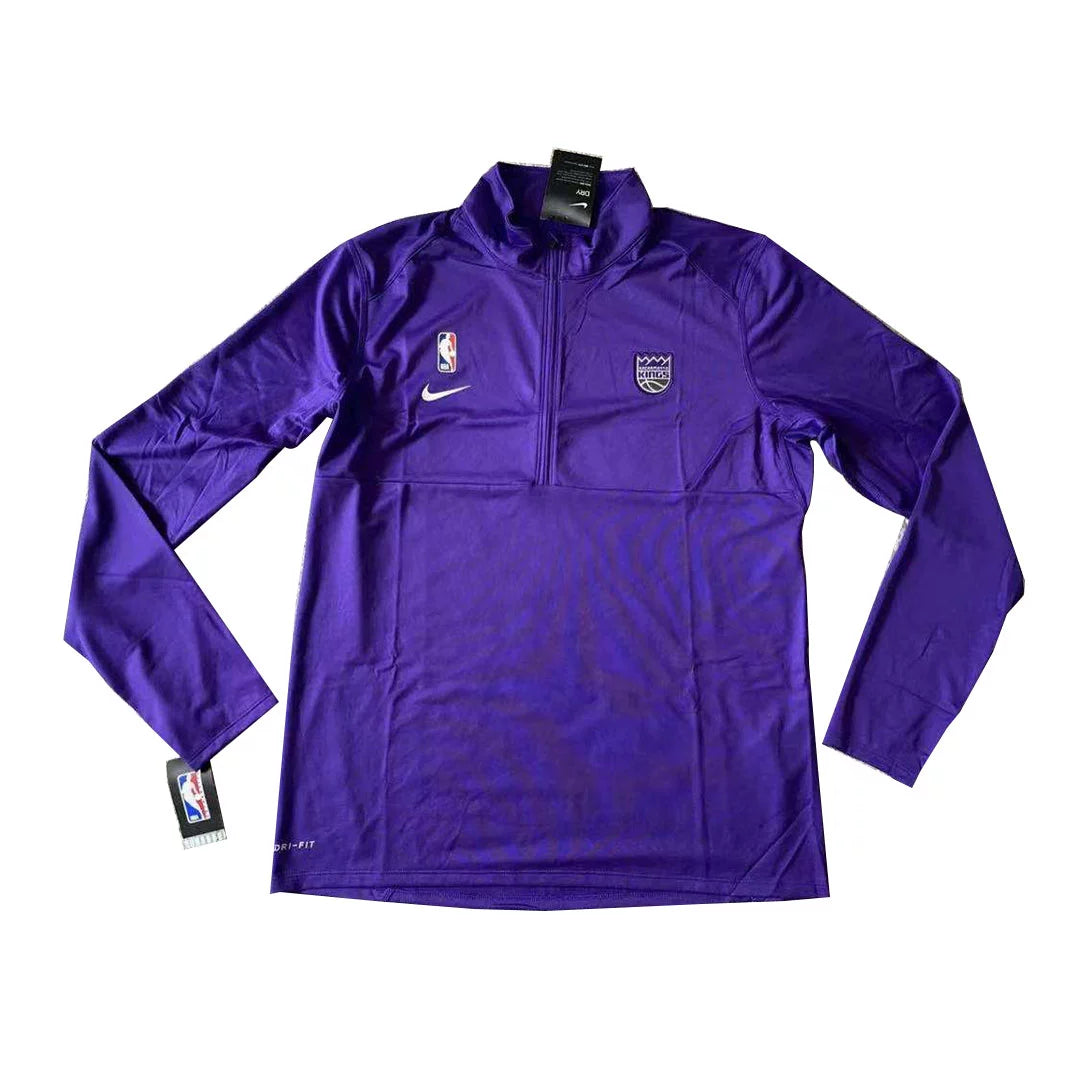 Men's Nike Purple Sacramento Kings Tonal Element Performance Quarter-Zip Warm-Up Jacket