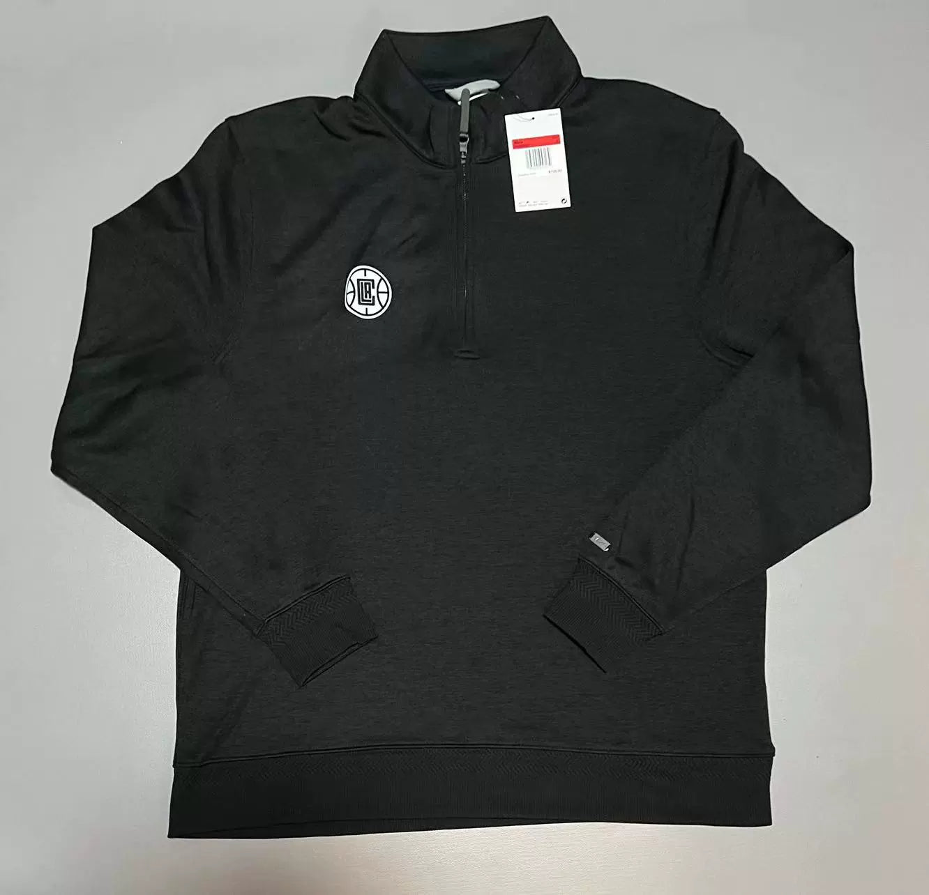 Men's Nike Black Los Angeles Clippers Tonal Element Performance Quarter-Zip Warm-Up Jacket