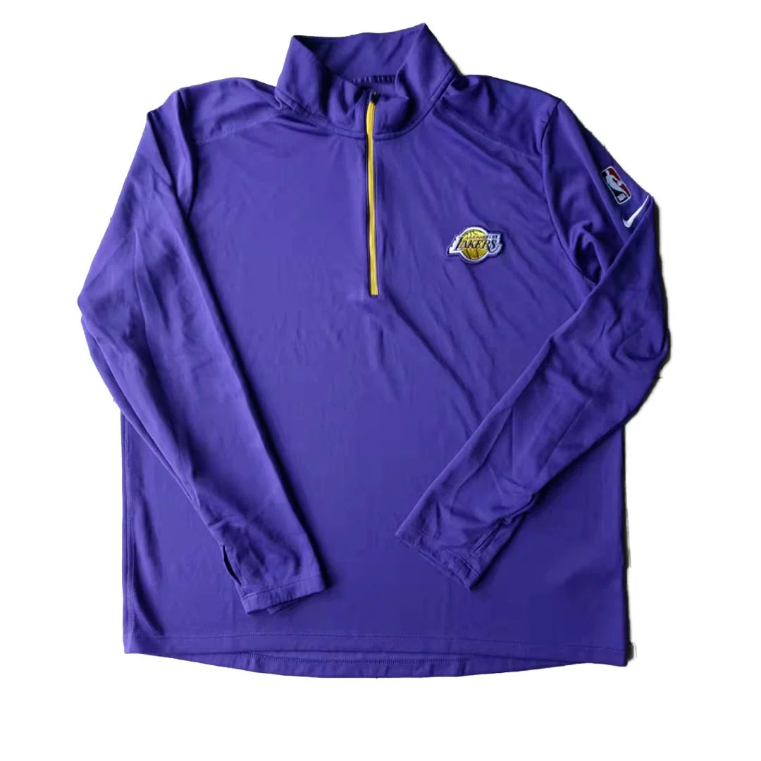 Men's Nike GAME USED Purple Los Angeles Lakers Tonal Element Performance Quarter-Zip Warm-Up Jacket