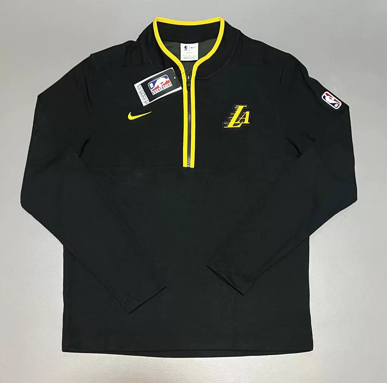 Men's Nike Black Los Angeles Lakers Authentic Performance - Half-Zip Top