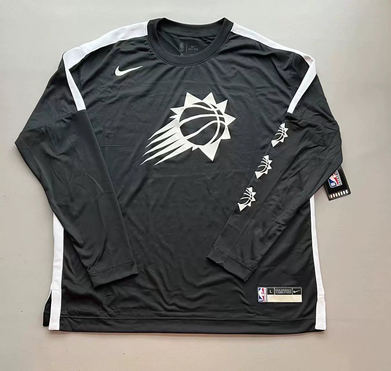 Phoenix Suns GAME ISSED Nike NBA Authentics Dri-Fit Long Sleeve Shirt Men's - Black