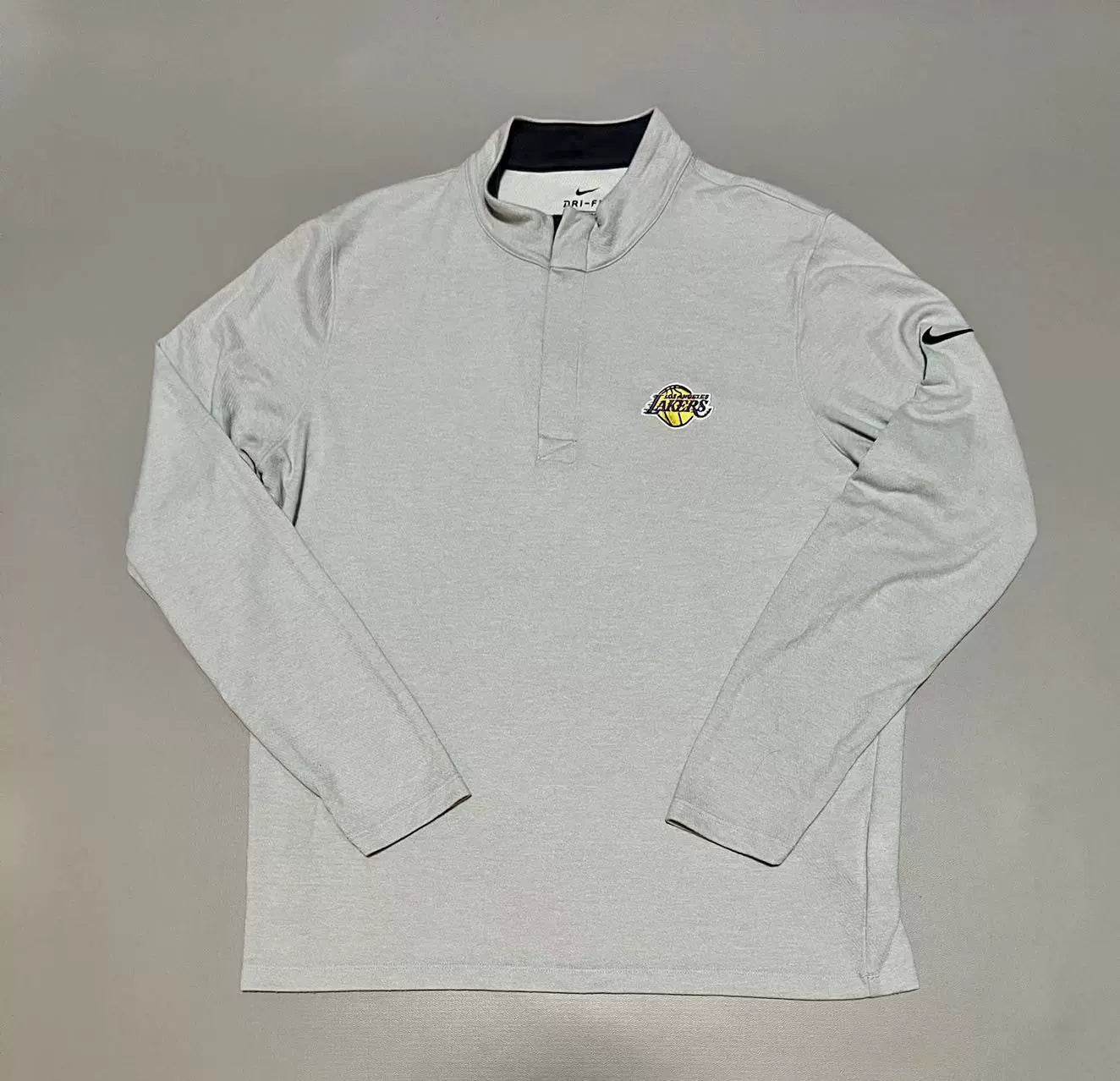 Men's Nike GAME USED Grey Los Angeles Lakers Tonal Element Performance Quarter-Zip Jacket