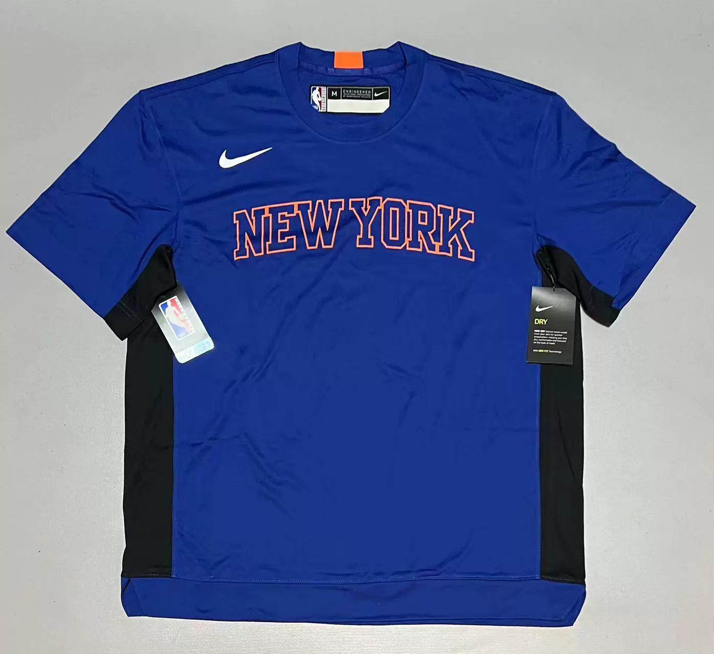 New York Knicks GAME ISSUED Nike NBA Authentics Dri-Fit Short Sleeve Shirt Men's - Blue