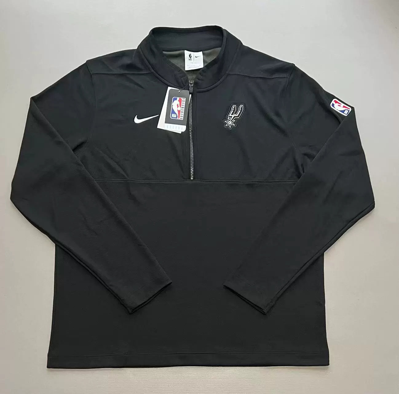 Men's Nike Black San Antonio Spurs Authentic Performance - Half-Zip Top