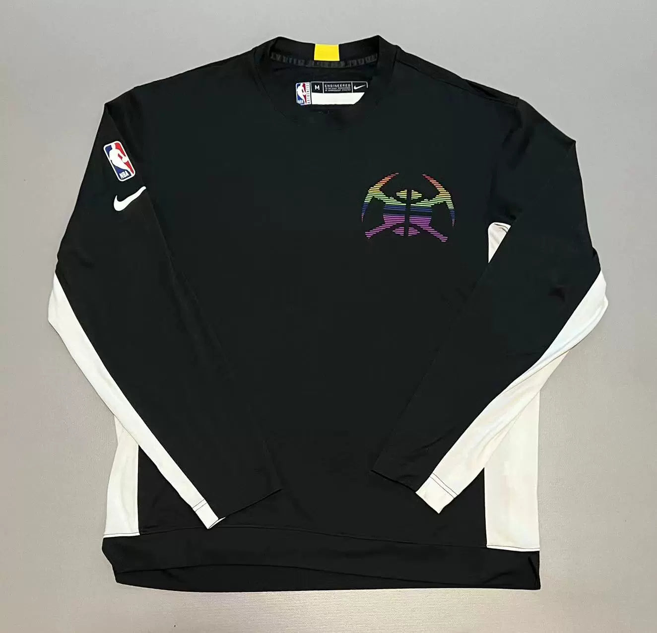 Denver Nuggets GAME USED Nike NBA Authentics Dri-Fit Long Sleeve Shirt Men's - Black