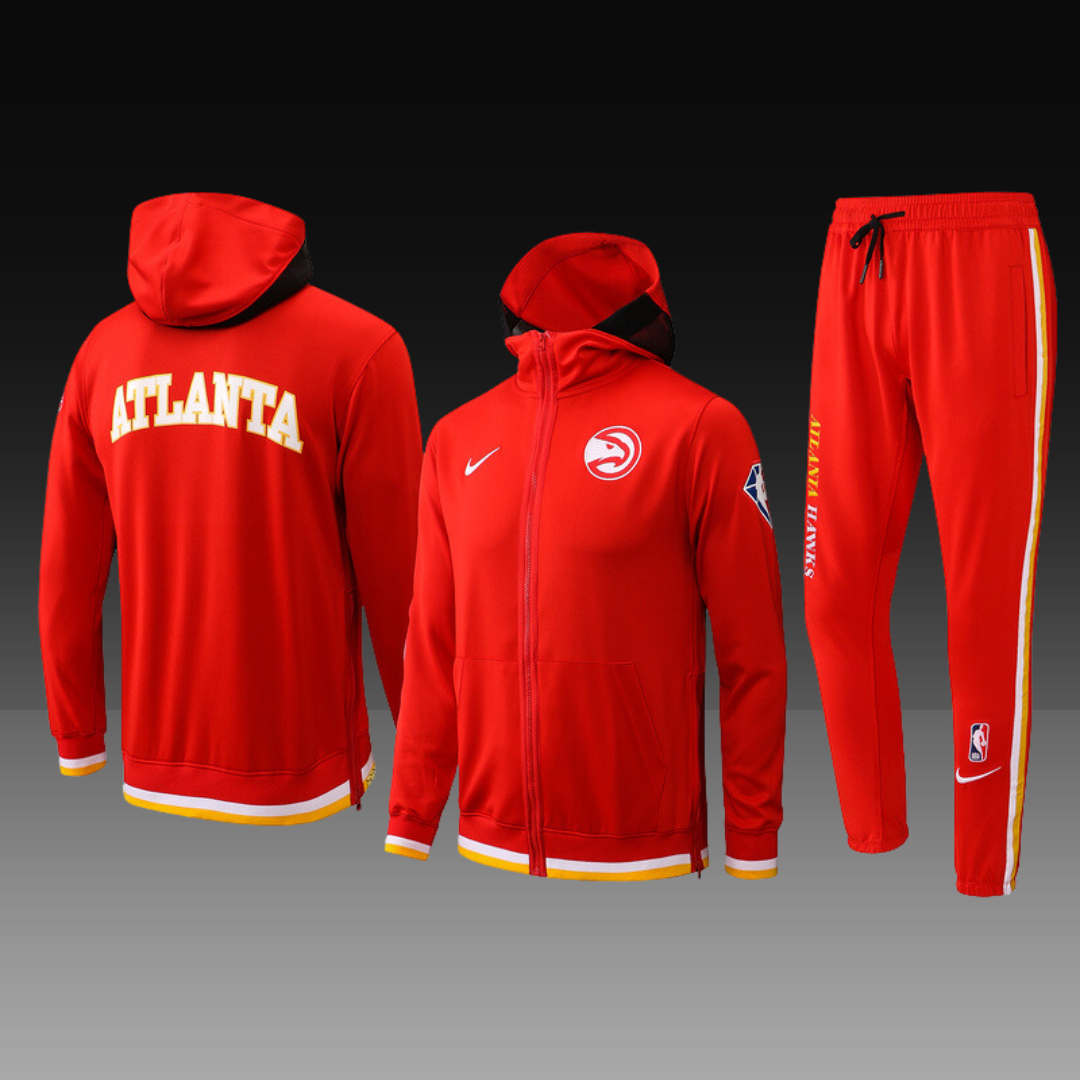 Nike Atlanta Hawks 75th Anniversary Performance Showtime Jacket & Pants Set - Red